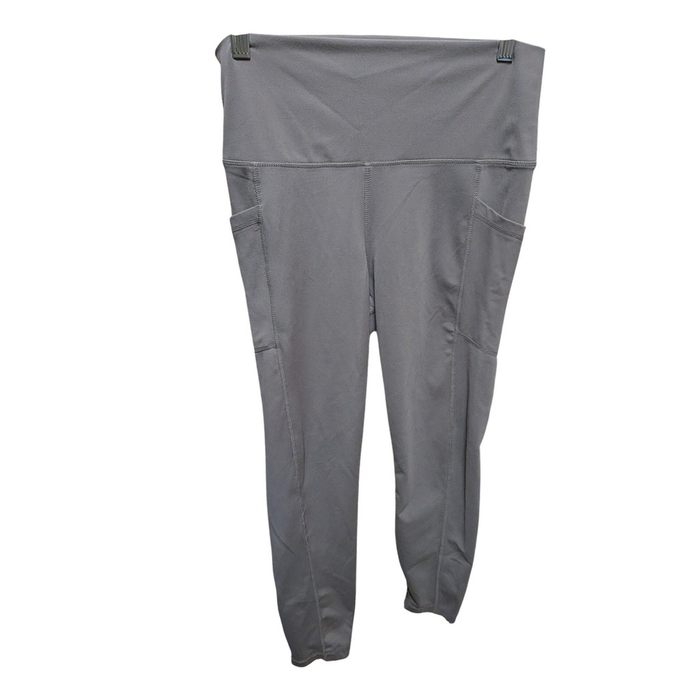 Yogalicious Lux Women High Rise Pocket Leggings Charcoal Gray‎ Yoga Pants 7/8 XL
